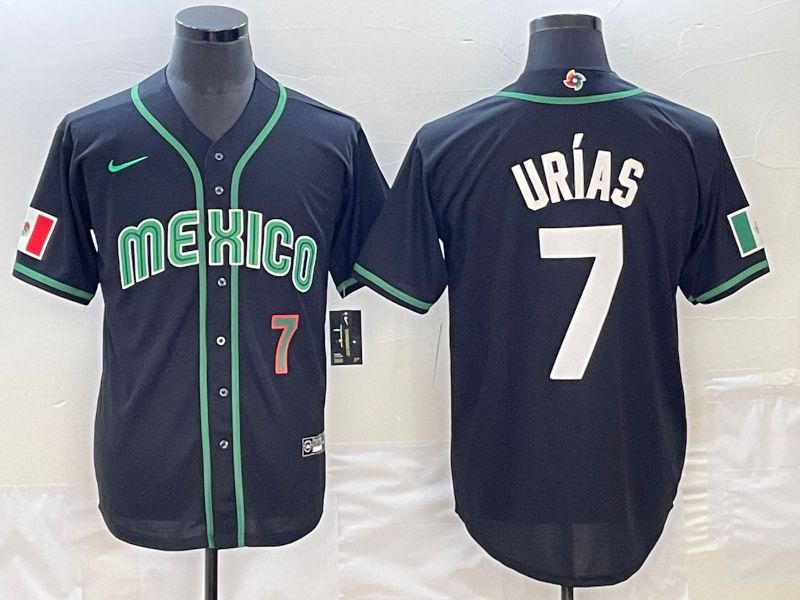Men 2023 World Cub Mexico #7 Urias Black Nike MLB Jersey27